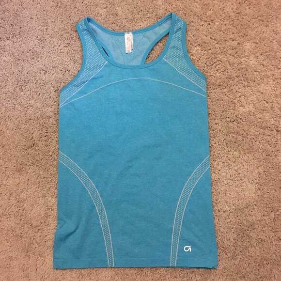 Gapfit Retro Ocean Blue Stretchy Soft Breathe Tank Top - Picture 11 of 16